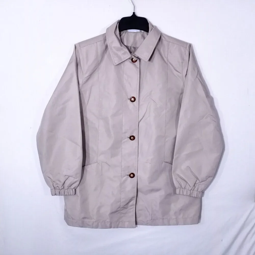 Blair Fall Jacket Tan Size Medium 100% Polyester Button Up #024 - Picture 2 of 5